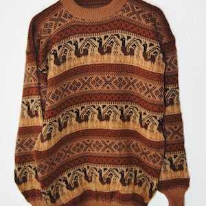 Peruvian alpaca wide sweater, 100% handmade, Unisex Style